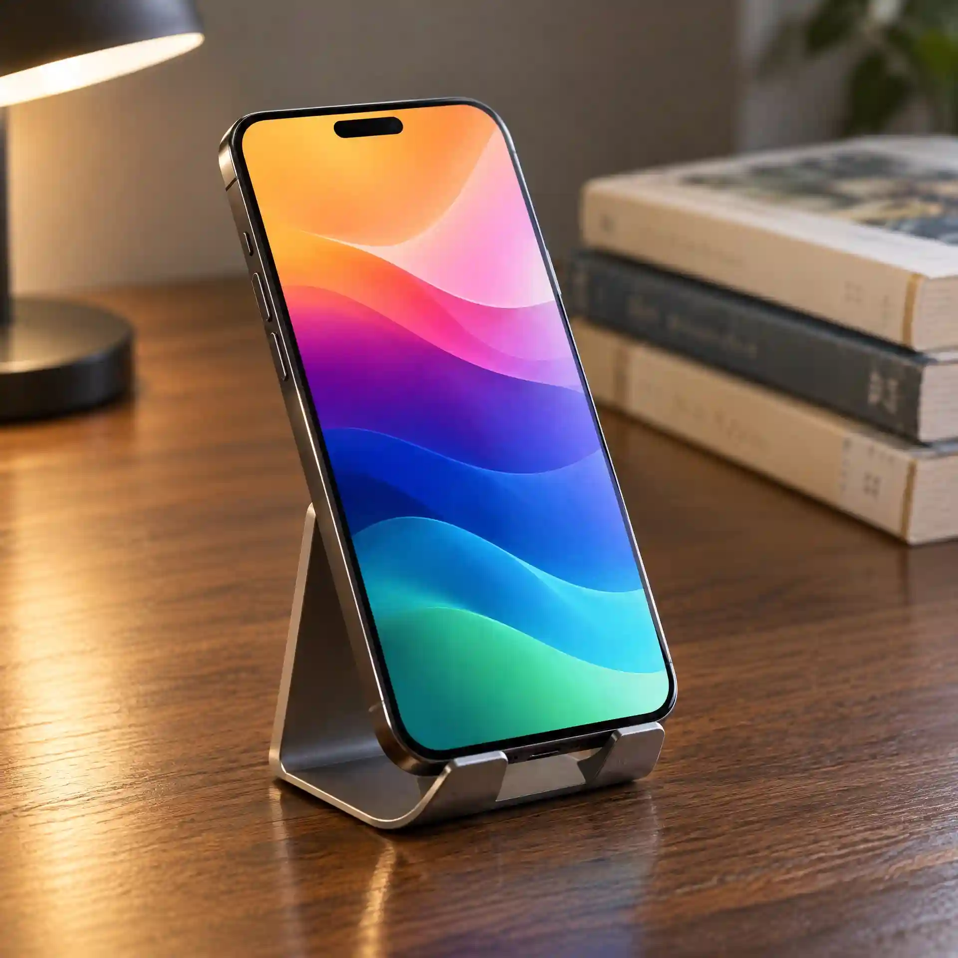 Smartphone resting upright on a desk beside stacked books, accompanying manga vs manhwa vs manhua guidance on distinguishing comic origins from mobile platforms and vertical reading formats.