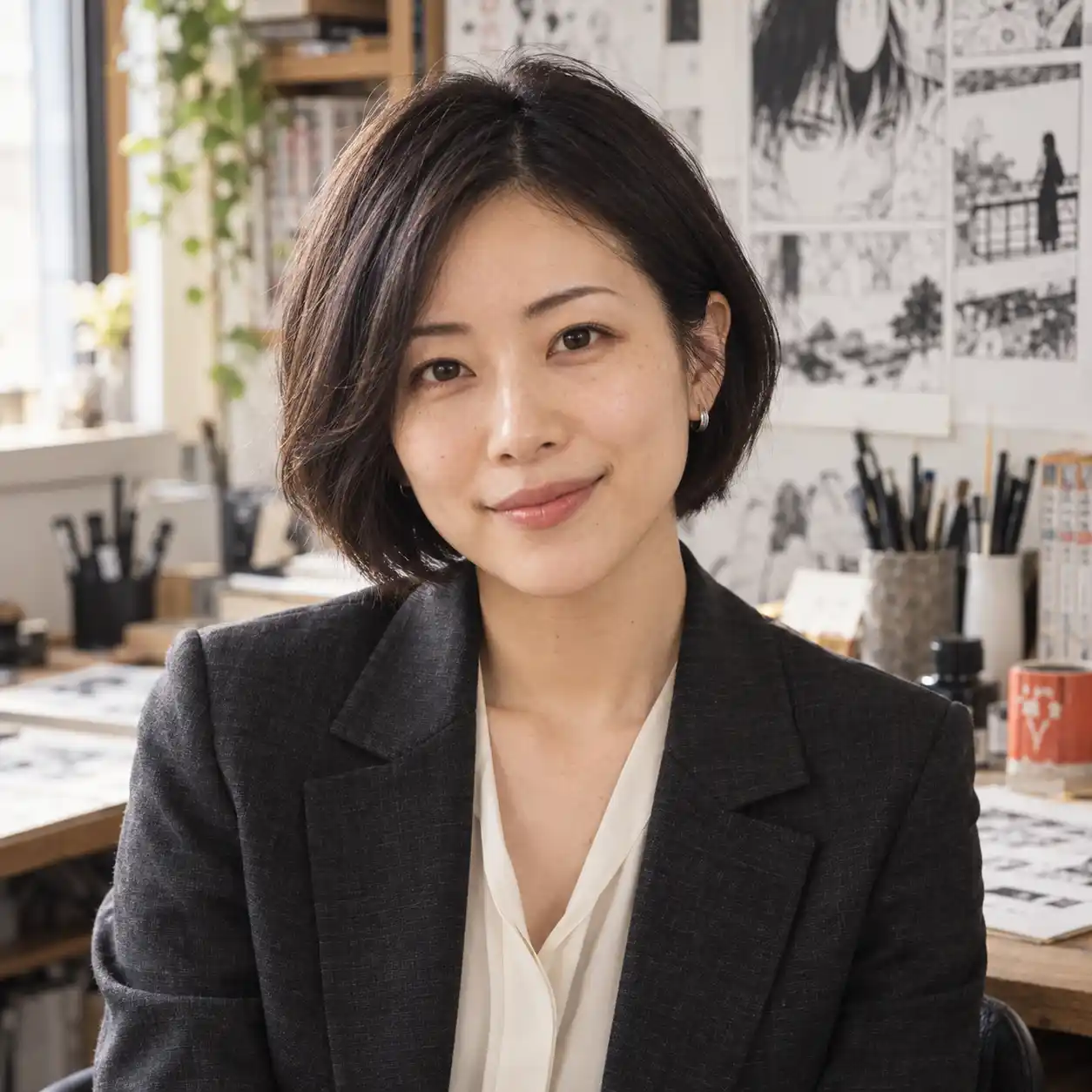 Portrait of Misaki Aoyama, author of what is manhwa, a practical guide explaining Korean comic translation, cultural context, sound effects, and quality review for readers.