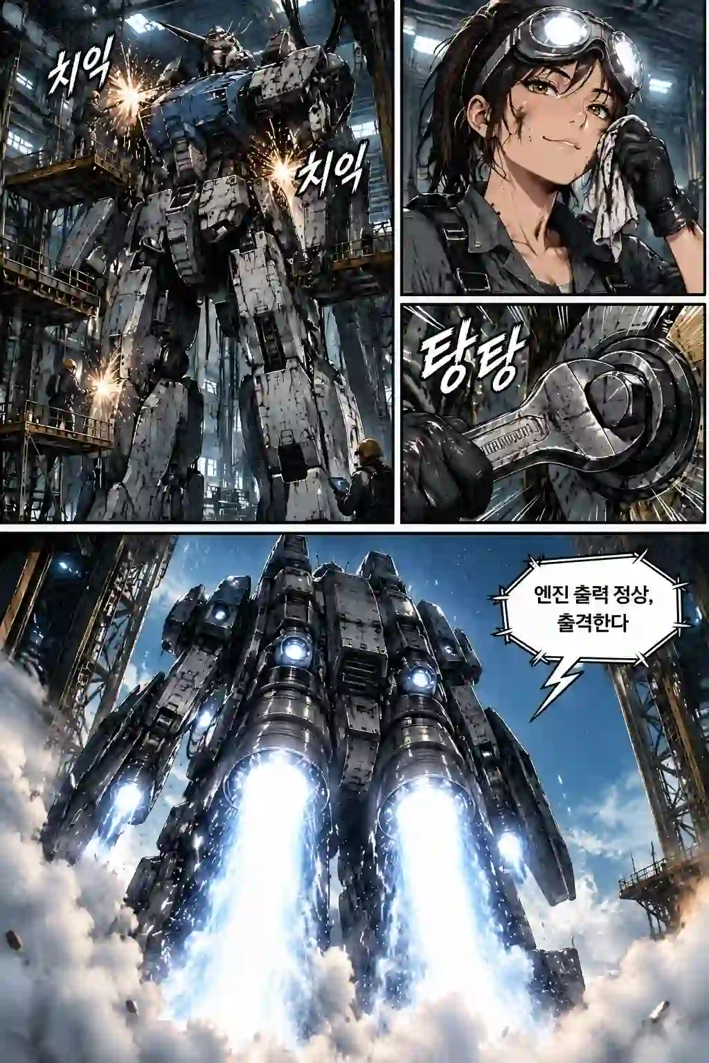 Colorize manga after image showing the protected page rendered in vivid color without changing its original composition.
